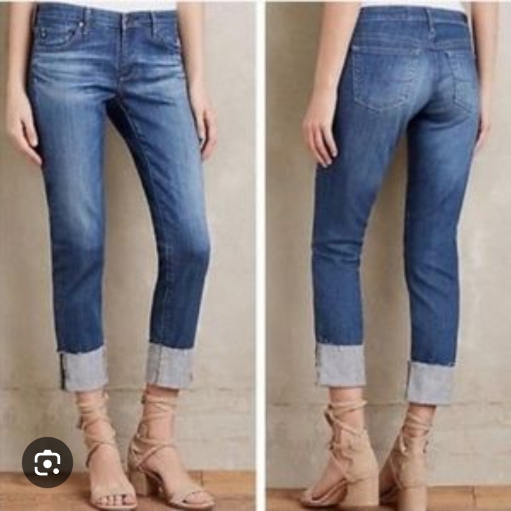 Adriano Goldschmied “The Stevie Cuff” Slim Straight Cuffed Jeans Petite